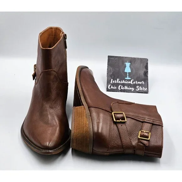 Lucky Brand Women's Brown Leather Caelyn Buckle Accents Ankle Bootie Sz 11 2972 - Picture 11 of 16